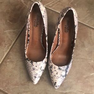 Charlotte Russe snakeskin heels-Sz 7.